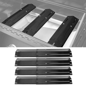 4pcs BBQ Heat Shield Adjustable Length Heat Plates Gasgrill Burner Cover Outdoor Barbecue 29.8cm to 53.3cm for Most Grills