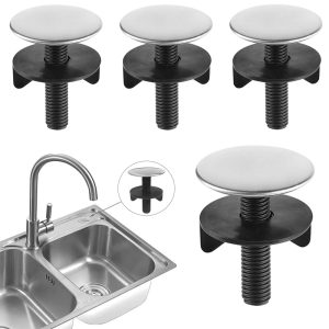 4pcs Kitchen Sink Hole Cover Faucet Cover Tap Hole Plate Stopper Cover Stainless Steel Blanking Plug