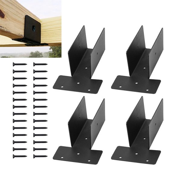 4pcs Pergola Bracket Gazebo Mount Bracket Wood Post and Beam Connector Timer Lumber Kit