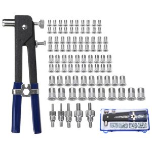 86pcs Heavy Duty Blind Rivet Gun Nut Set Thread Hand Riveter Threaded Insert Tool Kit Blind Rivet Nut Riveter Plier