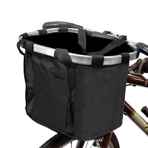 Foldable Bike Basket Front Removable Bicycle Handlebar Basket Pet Carrier Quick Release Detachable Cycling Bag
