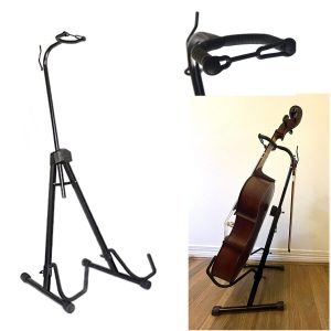 Heavy Duty Cello Stand Adjustable Floor Folding A Frame Cello Holder with Secure Lock