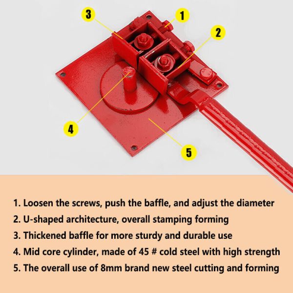 Heavy Duty Manual Bending Machine 1-20mm Steel Bar Bender Portable Steel Rod Bending Machine - Image 9