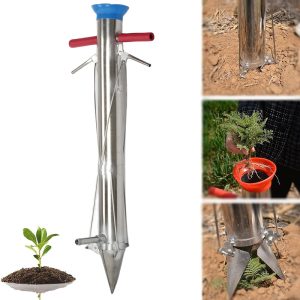 Long Handled Bulb Planter Stainless Steel Vegetable Seedling Tool Garden Planting Tool