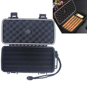 Portable 5ct Cigar Case Cigar Humidors Carrier Waterproof Cigars Holder Travel Humidor Men Gift