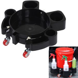 Rolling Car Wash Bucket Dolly with 5 Wheels Multifunctional Rolling Dolly for Car Detailing Wash