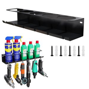 Wall Mounted Spray Can Rack and Pneumatic Tool Organizer Multipurpose Spray Bottle Holder