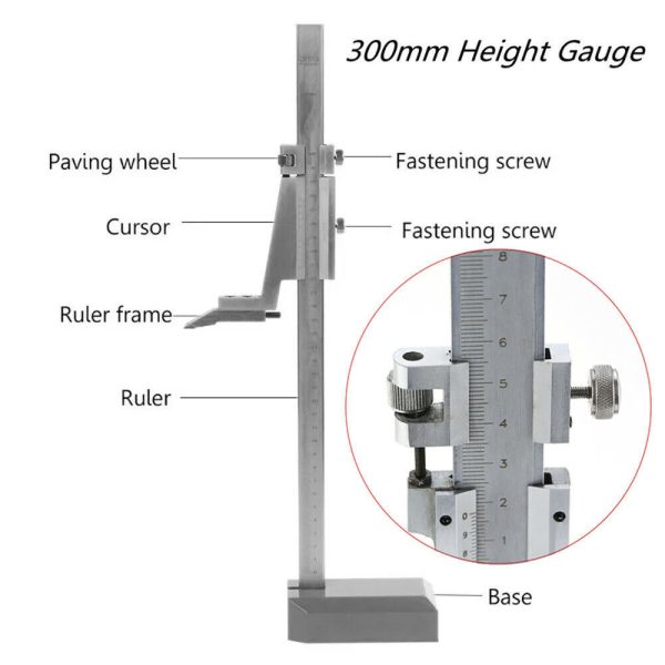 0-300mm Height Vernier Caliper with Stand Vernier Height Gauge Woodworking Table Marking