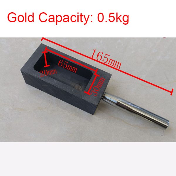 0.5kg-5kg Pure Graphite Ingot Mold With Handle Casting Crucible Melting Metal Gold Silver