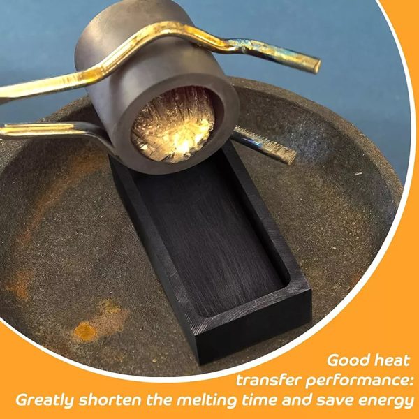 0.5kg-5kg Pure Graphite Ingot Mold With Handle Casting Crucible Melting Metal Gold Silver