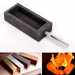 0.5kg-5kg Pure Graphite Ingot Mold With Handle Casting Crucible Melting Metal Gold Silver