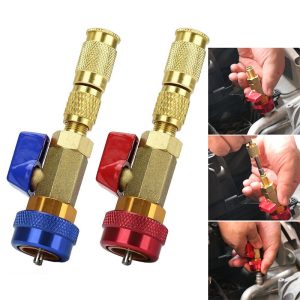 2pcs HVAC AC R134A Valve Core Remover R12 Valve Core High & Low Pressure Quick Remover Install Tools