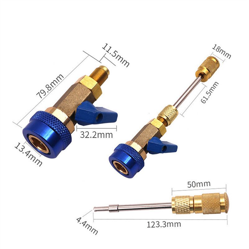 2pcs HVAC AC R134A Valve Core Remover R12 Valve Core High & Low Pressure Quick Remover Install Tools