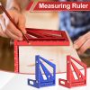 3D Multi Angle Measuring Ruler 22.5-90 Degree Metric Triangle Scribing Tool Woodworking Square Ruler