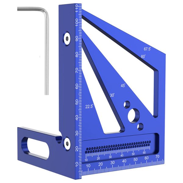 3D Multi Angle Measuring Ruler 22.5-90 Degree Metric Triangle Scribing Tool Woodworking Square Ruler