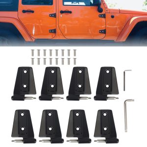 8pcs Jeep Door Hinge Set 4 Doors for 2007-2018 Jeep Wrangler JK Door Hinges Kit