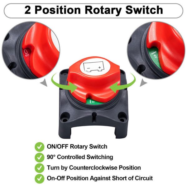 Battery Isolator 12V/24V/48V Battery Master Disconnect Isolator On/Off Switch Boat Marine Caravan