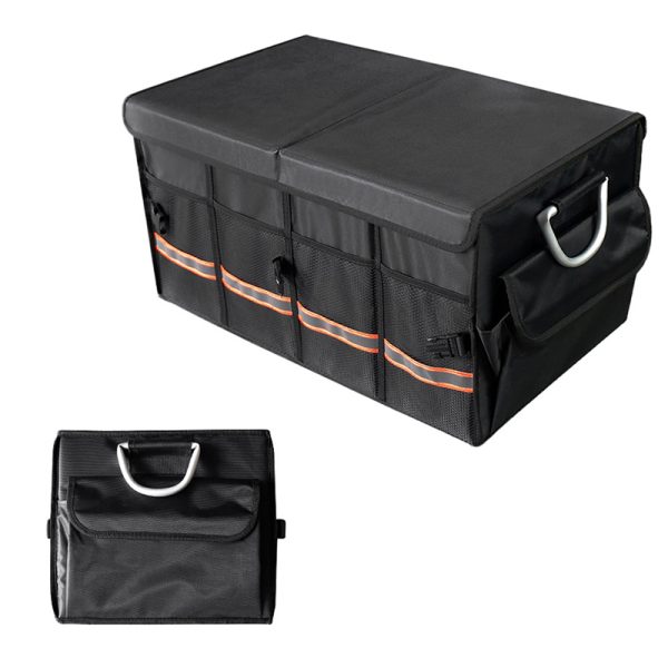 Car Boot Organiser with Foldable Cover Car Trunk Storage Box Non-Slip Tidy