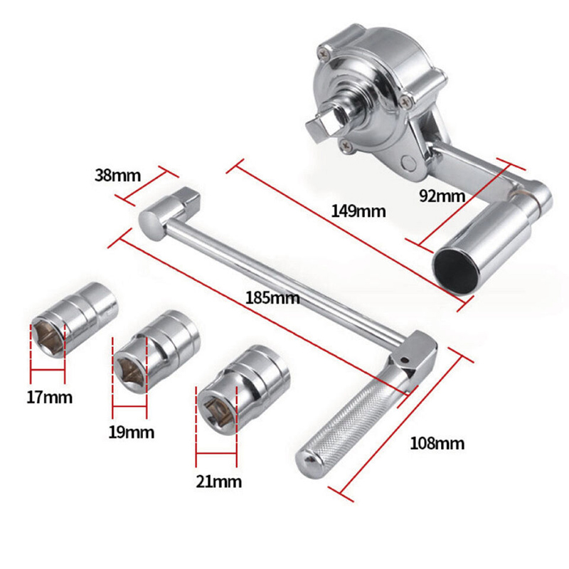 1/2" Car Torque Multiplier Wrench Socket Set Wheel Nut Wrench Set Lug Nut Remover Sockets 17mm 19mm 21mm