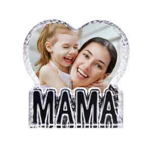 Custom Crystal Photo Frame 3D Photo Crystal Heart Laser Etched Colorful Print Personalized Mother Father's Day Gifts