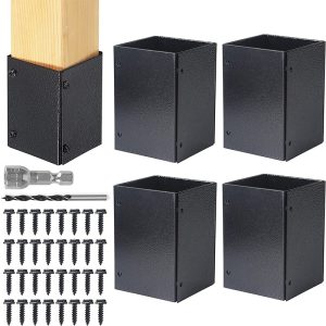 Fence Post Protector Metal Wood Pillar Brackets Stand Base Protection Kit