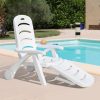 Outdoor Patio Deck Sun Lounger Folding Chaise Lounge Chair with Armrests