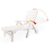 Outdoor Patio Deck Sun Lounger Folding Chaise Lounge Chair with Armrests