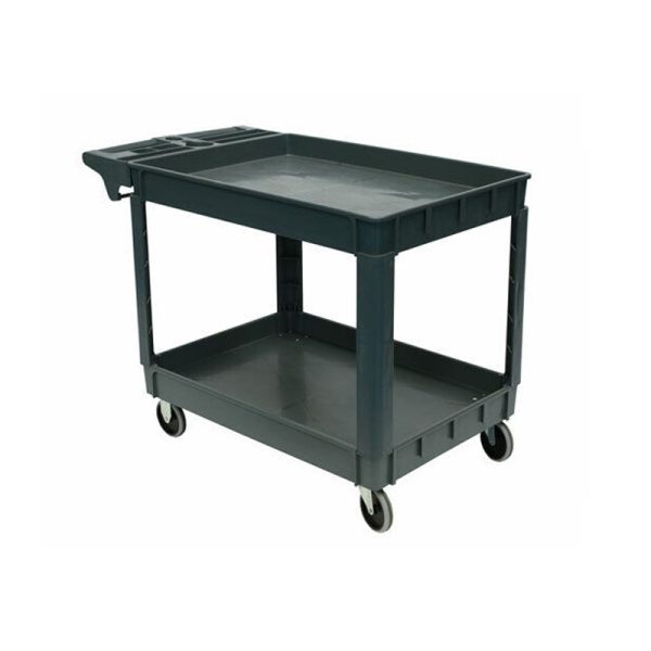 Heavy Duty 2 Level Workshop Trolley Large Garage Utility Service Cart Max Load 250kg Warehouse Rolling Tub Cart