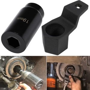 Honda 19mm Harmonic Balancer Socket & 50mm Crankshaft Pulley Wrench Holder Hex Pulley Damper Crank Bolt 1/2" Drive