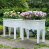 Multifunctional Outdoor Planter Box Lawn Raised Garden Bed with Self-priming Water System for Flowers Vegetables