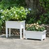 Multifunctional Outdoor Planter Box Lawn Raised Garden Bed with Self-priming Water System for Flowers Vegetables