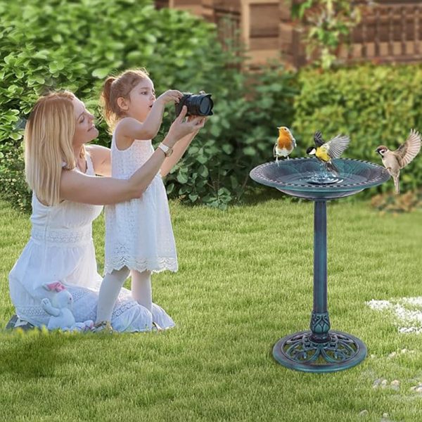 Outdoor Garden Bird Bath Pedestal for Yard Patio Backyard Courtyard