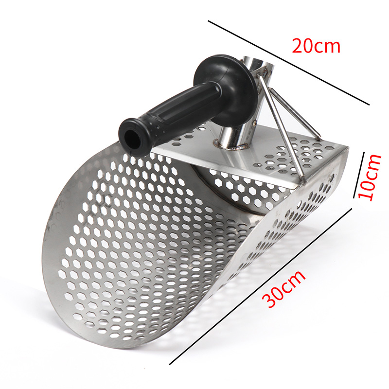 Stainless Steel Beach Sand Scoop Metal Detecting Sifting Tool with Hexagonal Hole
