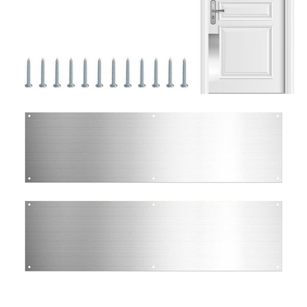 Stainless Steel Door Kick Plate Protect Doors Kickplates for Interior Exterior Door