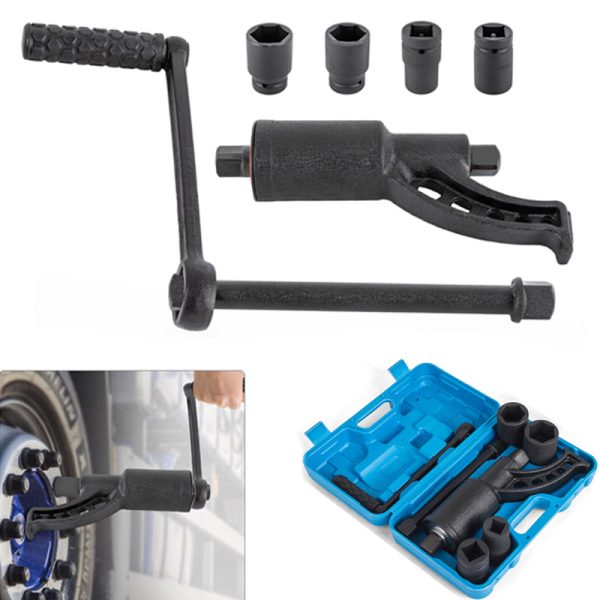 1:64 Ratio Truck Torque Multiplier Wheel Nut Socket Crack Wrench Tool Remover Set with 4 Socket 21-41mm