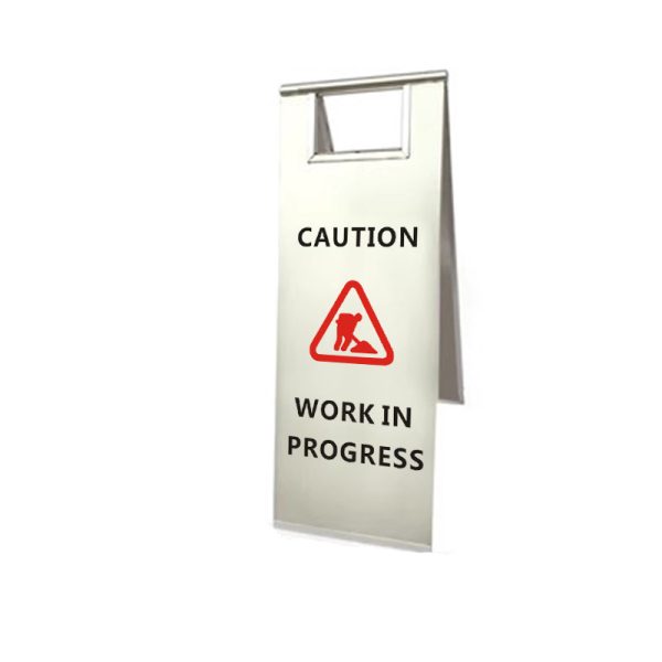 Warning Floor Stand Sign Stainless Steel Wet Floor Caution Sign No Entry Safety Warning Signs Custom Text