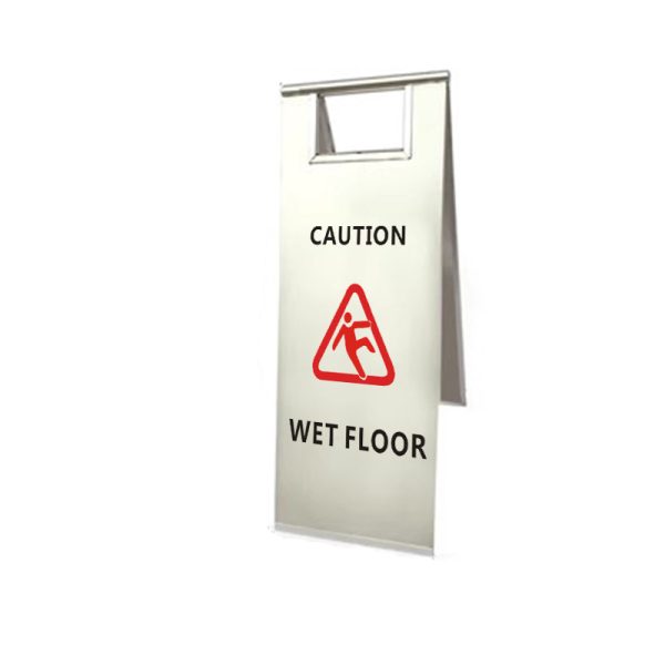 Warning Floor Stand Sign Stainless Steel Wet Floor Caution Sign No Entry Safety Warning Signs Custom Text