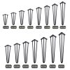 4pcs 10cm-101cm Hairpin Legs 3 Steel Rods Industrial Table Legs with Rubber Floor Protectors for Nightstand Coffee Table