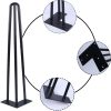 4pcs 10cm-101cm Hairpin Legs 3 Steel Rods Industrial Table Legs with Rubber Floor Protectors for Nightstand Coffee Table