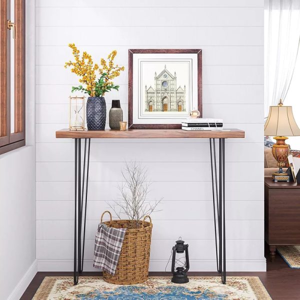 4pcs 10cm-101cm Hairpin Legs 3 Steel Rods Industrial Table Legs with Rubber Floor Protectors for Nightstand Coffee Table