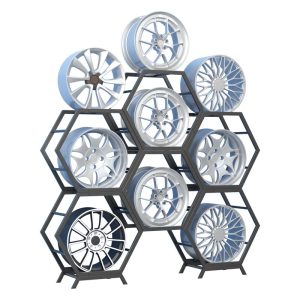 Detachable Car Hub Display Holder Honeycomb-shape Showroom Wheel Tire Rack