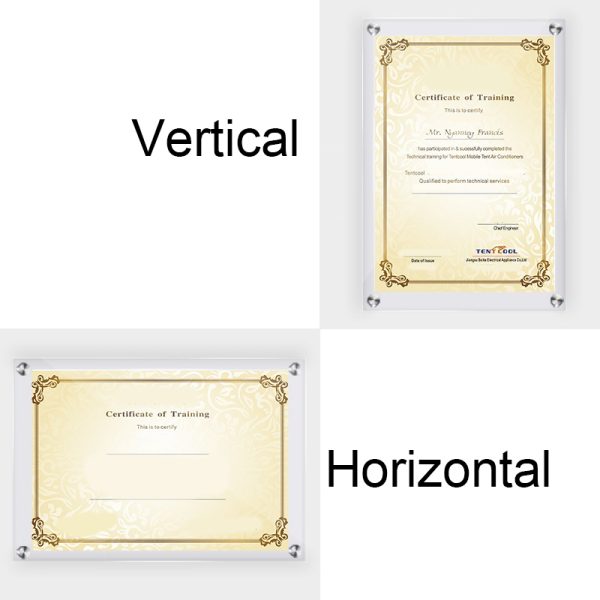 Custom Acrylic Picture Frame Floating Acrylic Poster Certificate Frame Wall Mount Acrylic Sign Board