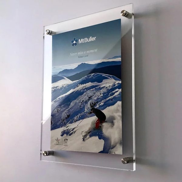 Custom Acrylic Picture Frame Floating Acrylic Poster Certificate Frame Wall Mount Acrylic Sign Board