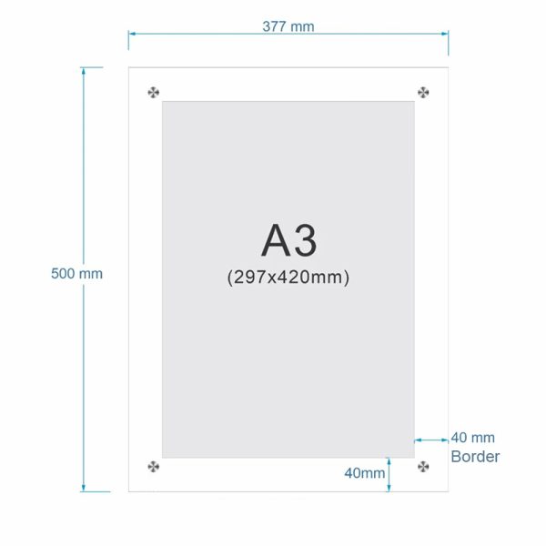 Custom Acrylic Picture Frame Floating Acrylic Poster Certificate Frame Wall Mount Acrylic Sign Board