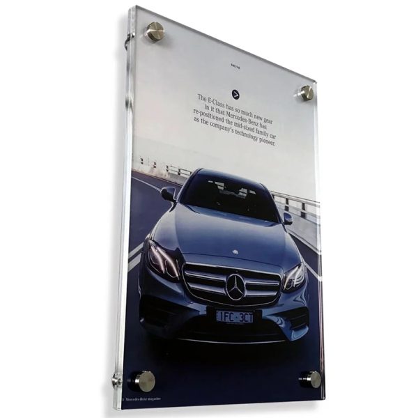 Custom Acrylic Picture Frame Floating Acrylic Poster Certificate Frame Wall Mount Acrylic Sign Board