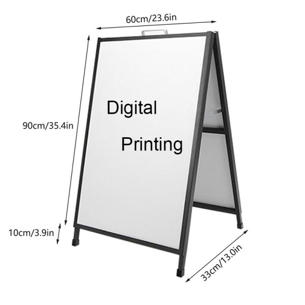 Custom Double Sided A Frame Sign with Printing Poster 60x90cm Sidewalk Poster Sandwich Board Outdoor Display