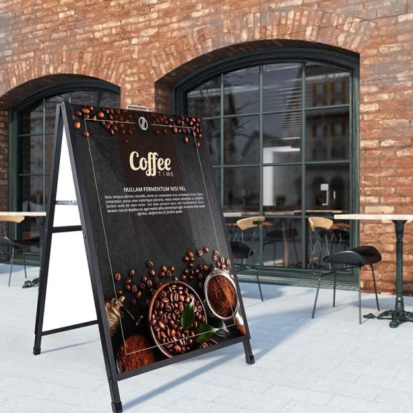 Custom Double Sided A Frame Sign with Printing Poster 60x90cm Sidewalk Poster Sandwich Board Outdoor Display