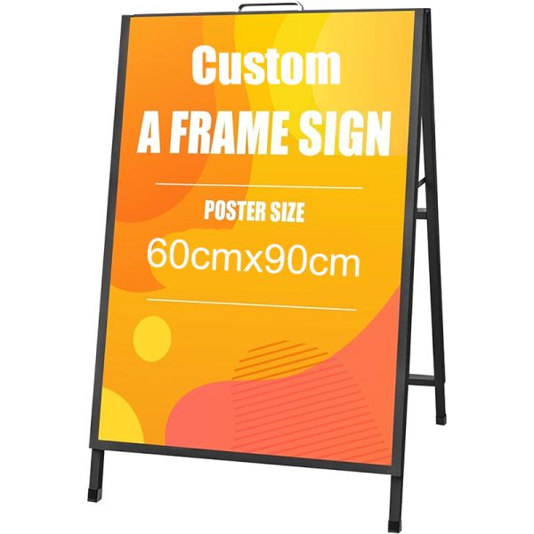 Custom Double Sided A Frame Sign with Printing Poster 60x90cm Sidewalk Poster Sandwich Board Outdoor Display