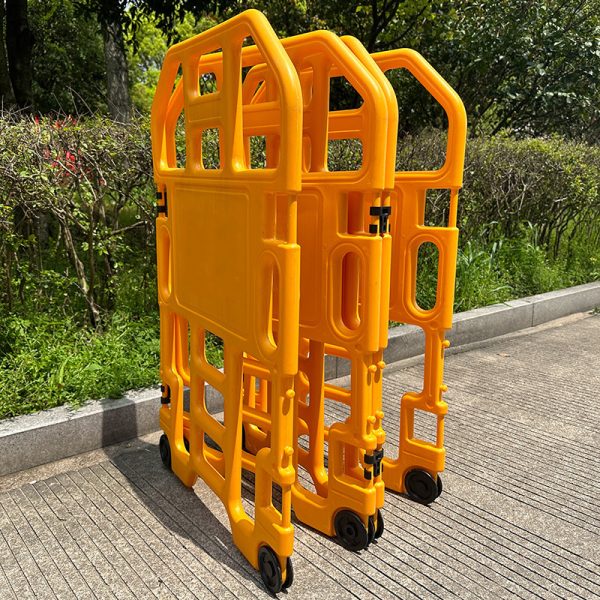 Expandable Safety Barricade Custom Logo Foldable Barrier Fencing with Casters for Traffic Hospital Airport Road Block Fence