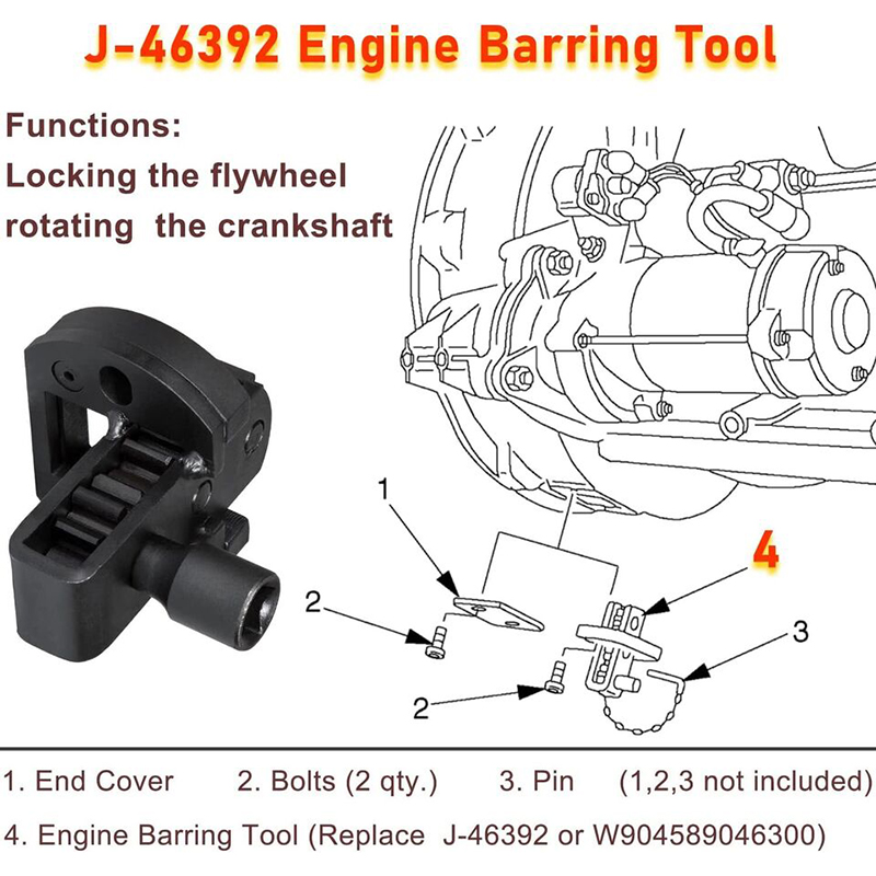 J-46392 Detroit Engine Barring Tool for Detroit Diesel DD13 DD15 DD16 MBE4000 MBE900